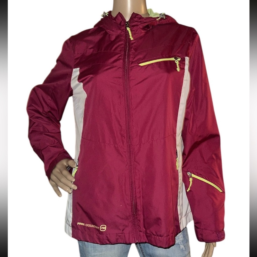 ❤️Free Country Pink Hooded Windbreaker Jacket Size Large